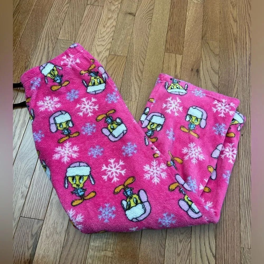 Vintage Y2K Tweety Bird Fleece Pajama Pants